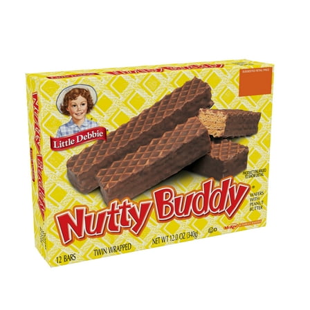 Little Debbie Nutty Buddy Wafer Bar, 12 oz (12 count)