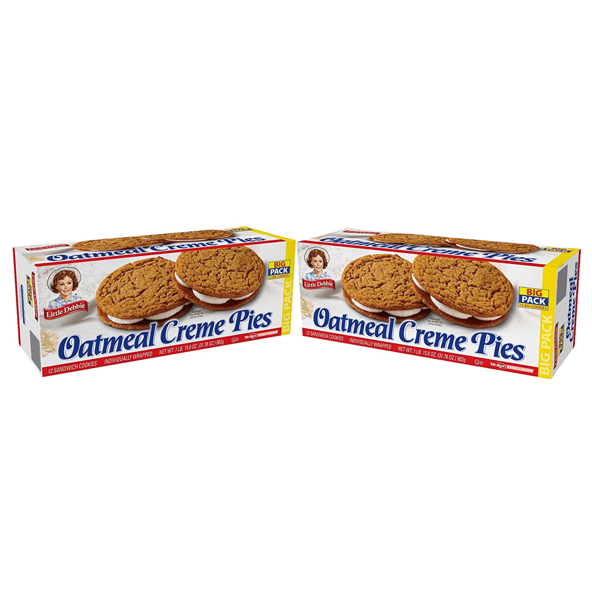 Little Debbie Oatmeal Big Pack Creme Pies, 31.78 Oz (Pack of 2