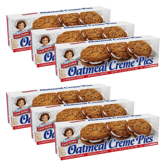Little Debbie Oatmeal Creme Pies, 6 Boxes of Oatmeal Cookies