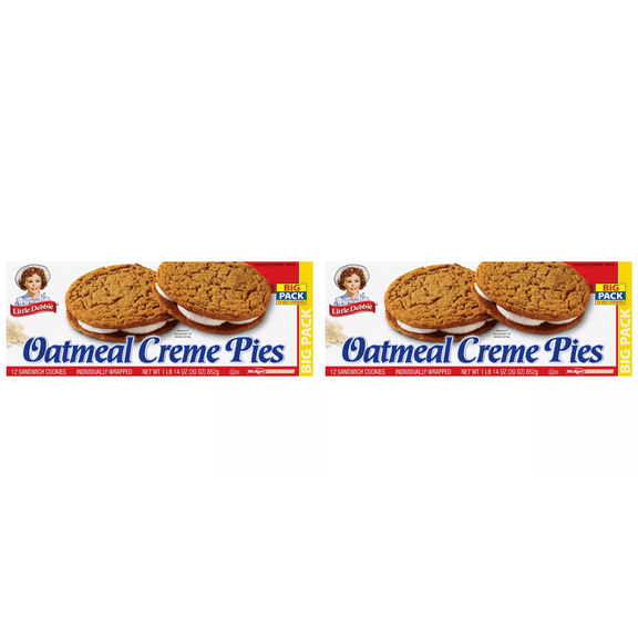 Little Debbie Oatmeal Creme Pies - Big Pack, 12 ct pack of 2