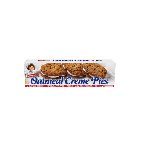 Little Debbie Oatmeal Creme Pies Single-Wrapped Whole Grain Oats Molasses Creme Filled 12 Count 16.2 oz