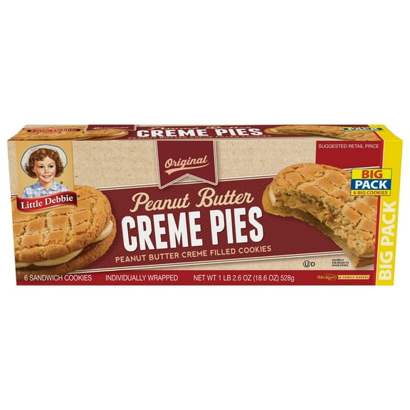 Little Debbie Peanut Butter Creme Pies - Big Pack - 6 ct (Pack of 2)
