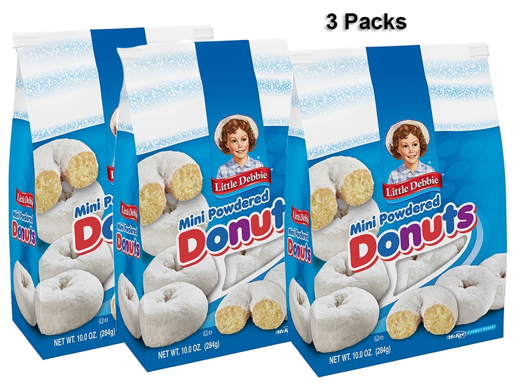 Little Debbie Powdered Mini Donuts (Bagged), 10 oz (6 Packs) Free Gift Set of 3 Spoons! Grand Sale!