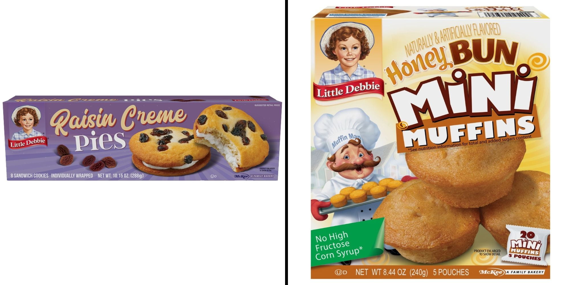 Little Debbie Raisin Cream Pies 8 ct & Little Debbie Honey Bun Mini ...