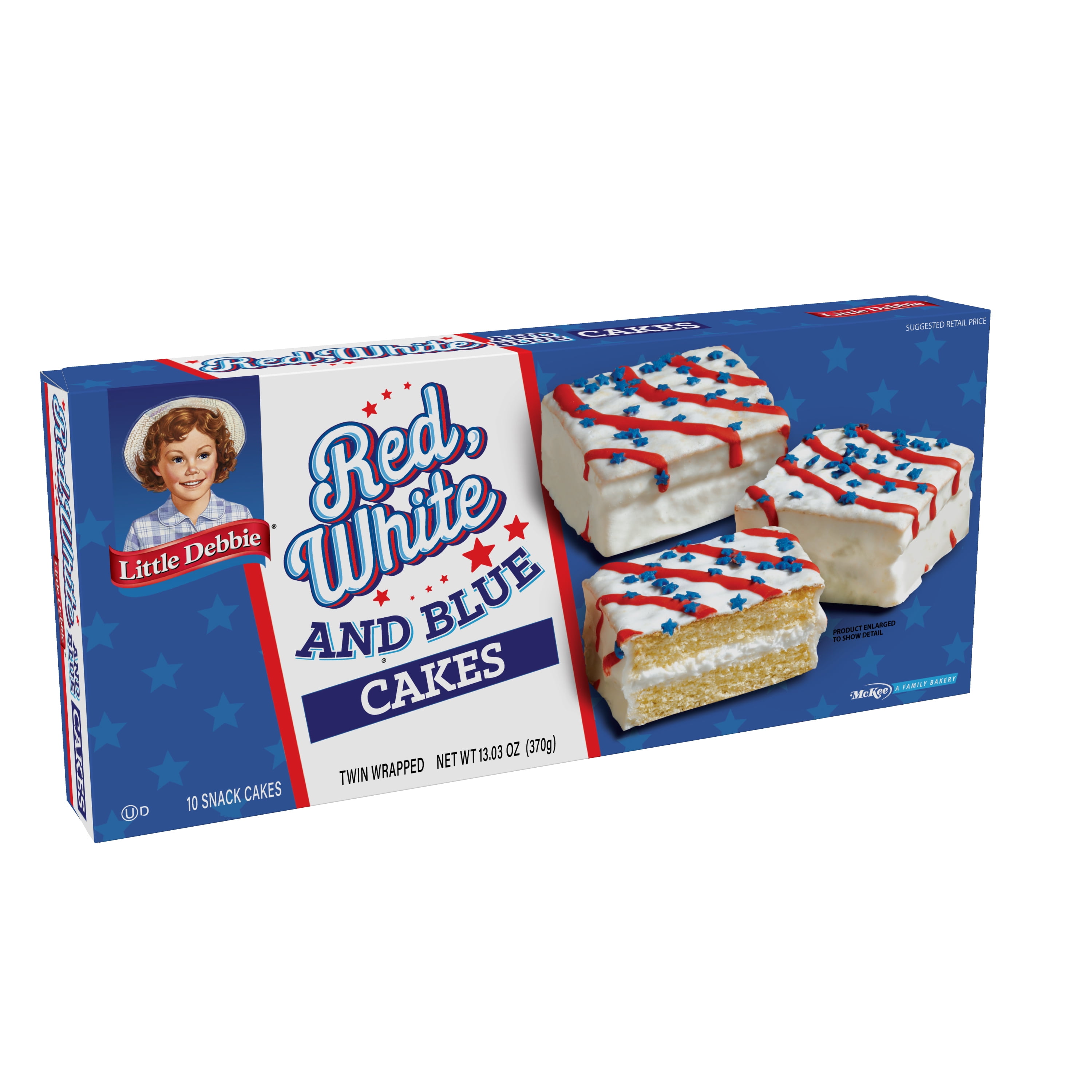 Little Debbie Red, White & Blue Vanilla Cakes, 13.03 oz (10 count)