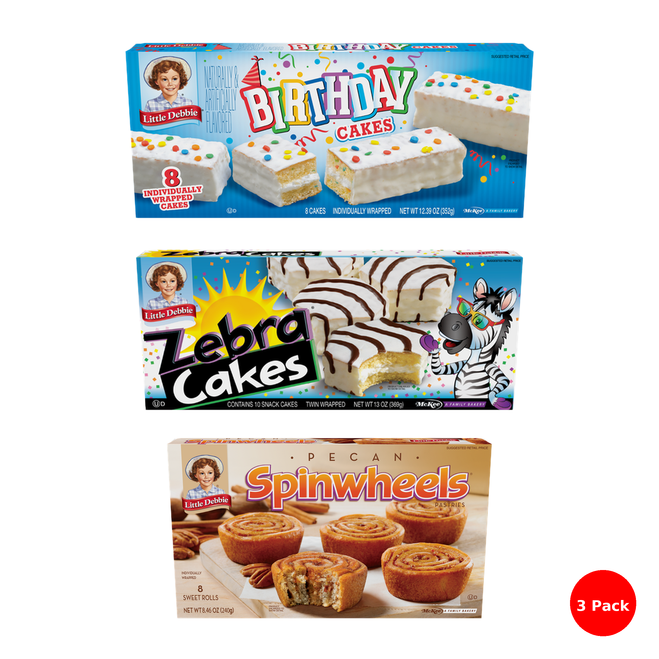 Little Debbie Snack Cake Combo (3 Pack) – Pecan Spinwheels - 8