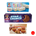 thumbnail image 1 of Little Debbie Snack Cake Combo (3 Pack) – Star Crunch - 12 Cookies, Pecan Spinwheels - 8 Sweet Rolls, Birthday Cake - 8 Cakes (All Individually Wrapped), 1 of 1