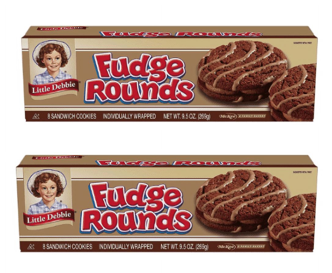 Little Debbie Snacks Fudge Rounds, 8ct pack of 2