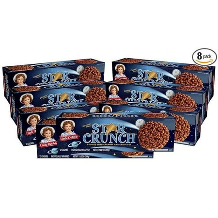 Little Debbie Star Crunch Cosmic Cookies, 96 Individually Wrapped Cookies (8 boxes)