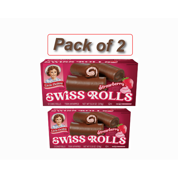 Little Debbie Strawberry Swiss Rolls 13.31 oz (Pack of 2)