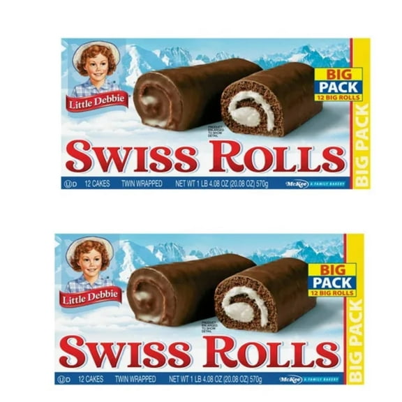 Little Debbie Swiss Rolls - Big Pack, Twin Wrapped, 12 ctpack of 2