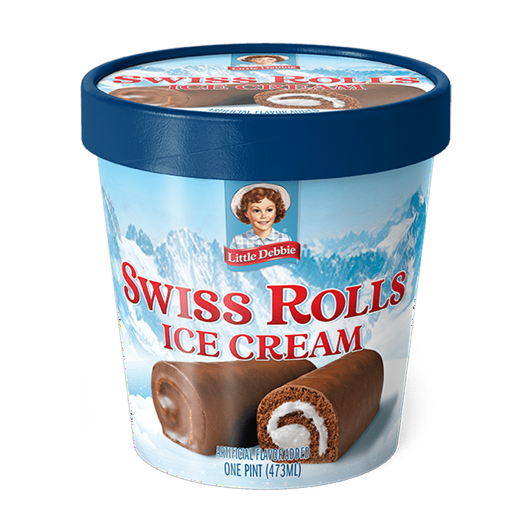 Little Debbie Swiss Rolls Ice Cream, Chocolate Cake Ice Cream with  Chocolate Cake, Pint 16 fl oz 