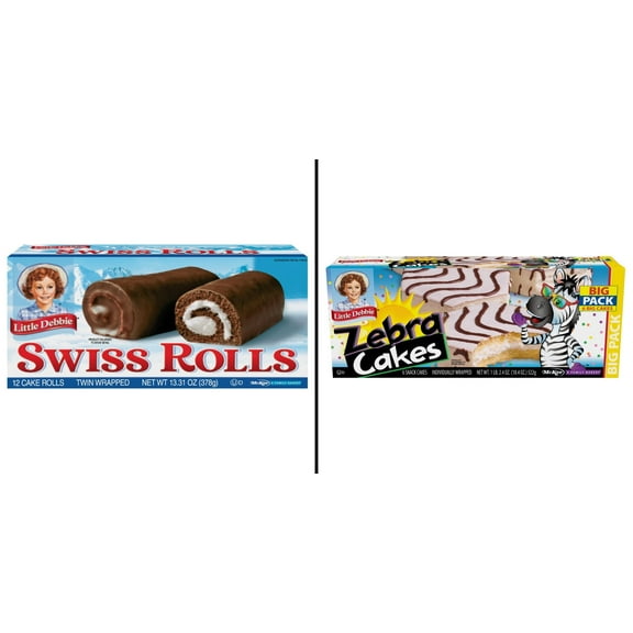 Little Debbie Swiss Rolls, Twin Wrapped 12 ct & Little Debbie Zebra Cakes 6 ct