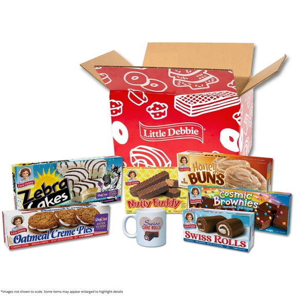 Little Debbie Ultimate Snack Bundle, 6 Box Variety Pack with 1 Retro Swiss Roll Ceramic Mug