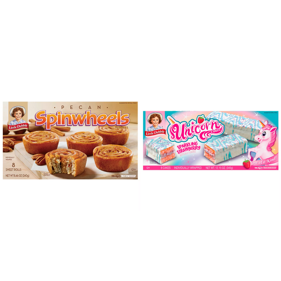 Little Debbie Pecan Spinwheels, 8 ct&Little Debbie Unicorn Cakes, 8 ct