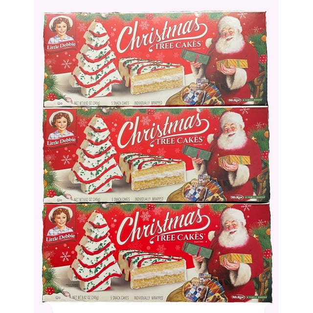 Little Debbie Vanilla Christmas Tree Cakes, Individually Wrapped, 5