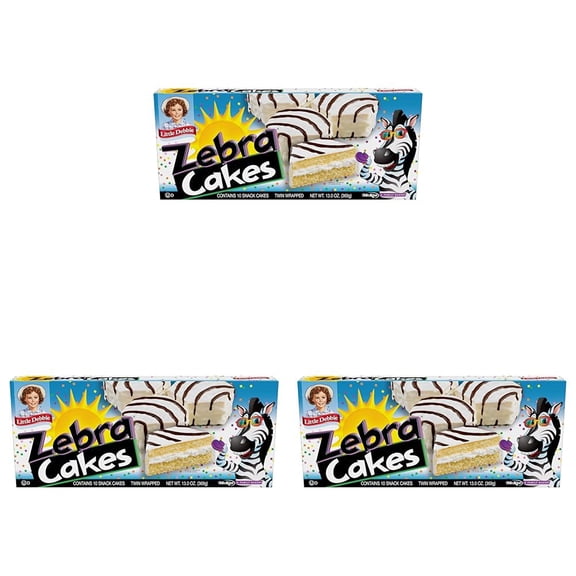 Little Debbie Zebra Cakes, 10 Twin-Wrapped Cakes, 13.0 Oz Box (Pack Of 3)