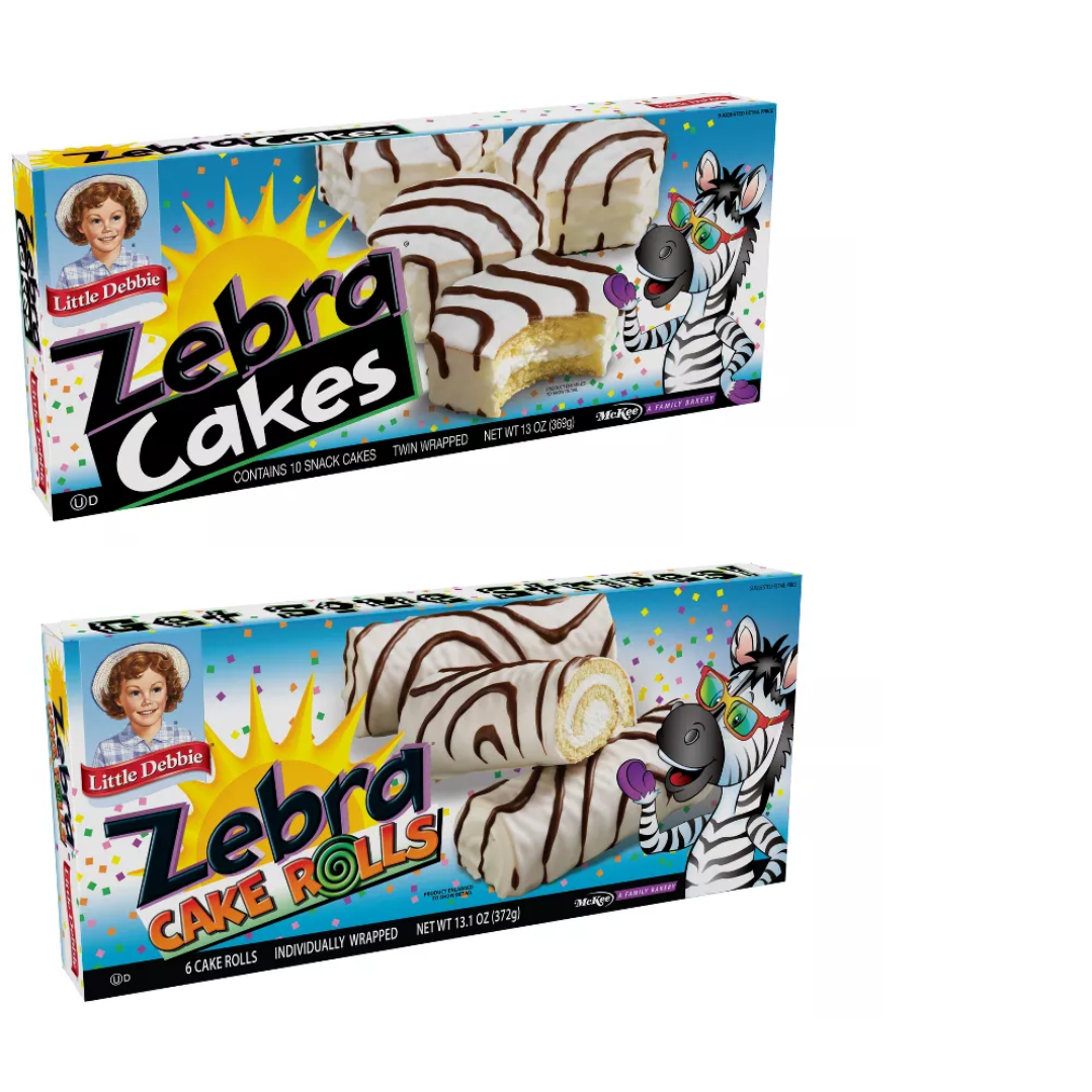 Little Debbie® Zebra® Cakes, 10 ct, 13 oz (Twin-wrapped) + Little Debbie® Zebra® Cake Rolls, 6 ct, 13.10 oz