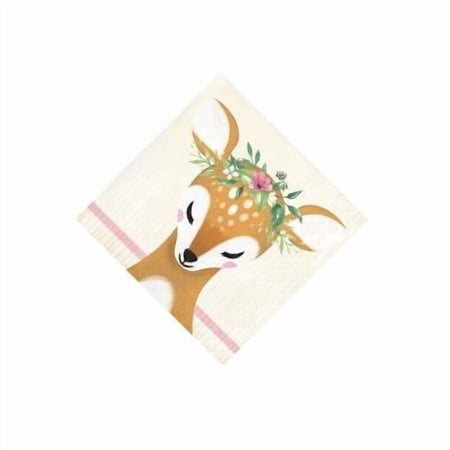 Little Deer Birthday Beverage Napkins(16 Napkins)