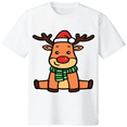 thumbnail image 1 of Little Deer Red Hat Green Stripe Scarf Christmas Short Sleeve 3508288_white, 1 of 3