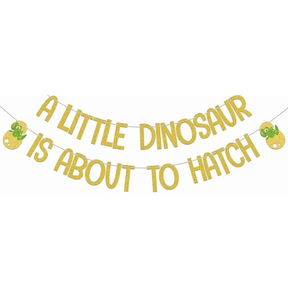A Little Dinosaur Is About to Hatch Banner,Dinosaur Baby Shower Decoration,Dinosaur Hatching Soon Baby Shower Party Decoration,Dino Theme Banners for Gender Reveal Party Supplies