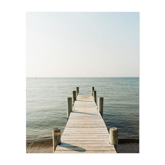 Little Dock, Fire Island 02 - Fire Island New York Photography Ocean Minimalist Water Coastal Beach Landscape Unframed Wall Art Print 6 x 8 inches