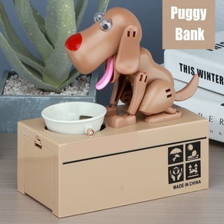 CoinCollector My Dog Piggy Bank - Futuristic Being Coin Munching Toy Money  Box - Black 