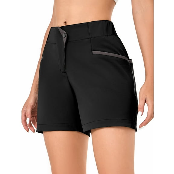 Little Donkey Andy 5 Inch Inseam nylon Shorts for Women Stretch Quick Dry Shorts for Hiking Travel Casual Black XS