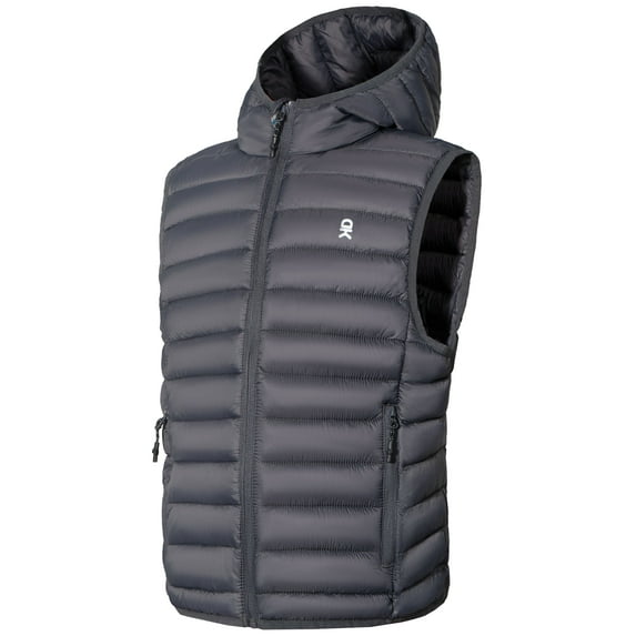 Little Donkey Andy Boys Winter Puffer Vest Packable Lightweight Faux Down Hooded Sleeveless Jacket Gray XL 150cm 12 Years