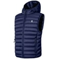 thumbnail image 1 of Little Donkey Andy Boys Winter Puffer Vest Packable Lightweight Faux Down Hooded Sleeveless Jacket Navy Blue L 140cm 10 Years, 1 of 6