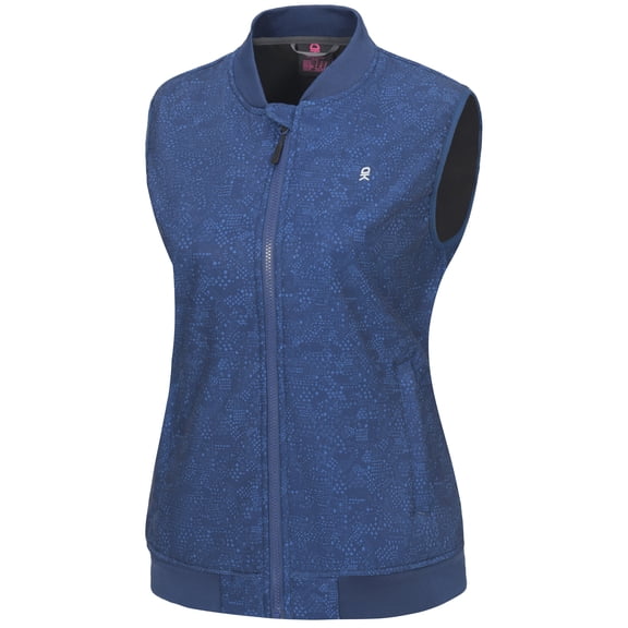 Little Donkey Andy Lightweight Fleece Lined Golf Hiking Vest for Women Waterproof Softshell Running Casual Sleeveless Jacket Navy Stars L