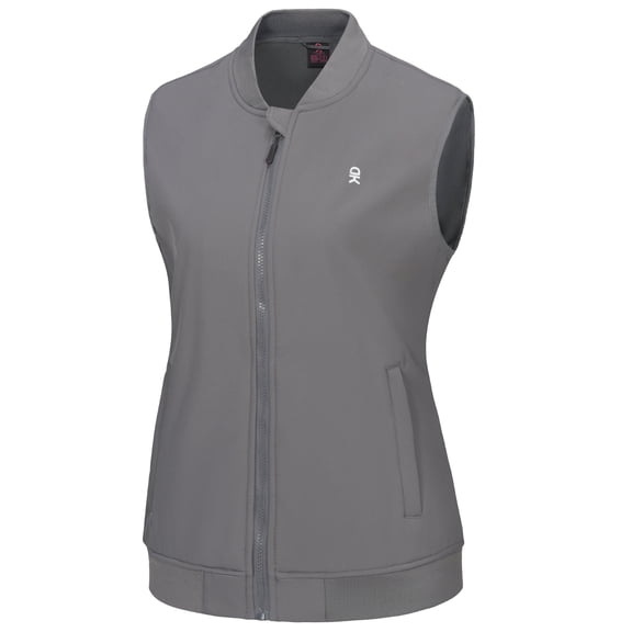 Little Donkey Andy Lightweight Fleece Lined Golf Hiking Vest for Women Waterproof Softshell Running Casual Sleeveless Jacket Steel Gray L