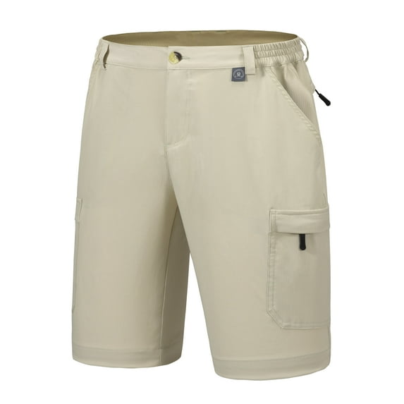 Little Donkey Andy Men's 10 Inch Quick Dry Cargo Shorts Stretch Lightweight Outdoor Hiking Shorts UPF 50, Light Khaki Size XL