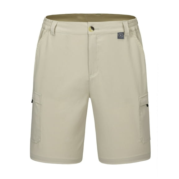 Little Donkey Andy Men's 10 Inch Quick Dry Cargo Shorts Stretch Lightweight Outdoor Hiking Shorts UPF 50, Light Khaki Size XL