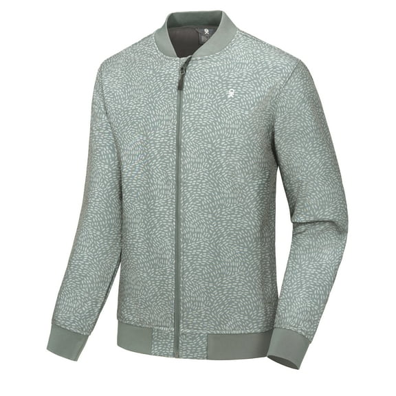 Little Donkey Andy Men's Fleece Lined Bomber Jacket Lightweight Softshell Windbreaker Jacket Casual Spring Fall Coat Grey Floral XXL
