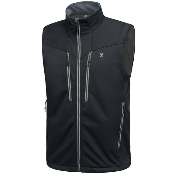 Little Donkey Andy Men's Fleece Lined Outdoor Vest Lightweight Windproof Warm Sleeveless Jacket for Hiking Trekking Travel Golf Black L