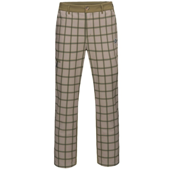 Little Donkey Andy Men's Fleece Lined Snow Ski Pants with Zipper Pockets, Softshell Warm Insulated Snowboarding Outdoor Cargo Pants Green Plaid XL