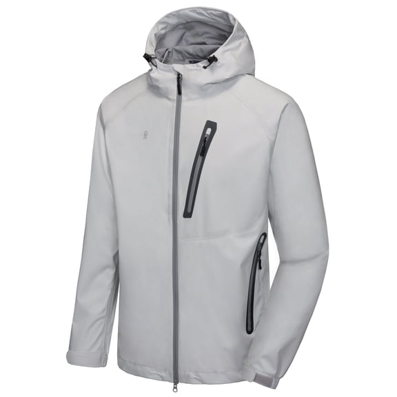 Little Donkey Andy Men's High-Performance Waterproof Rain Jacket Ultra Lightweight Outdoor Rain Coat Shell for Golf Gray XS