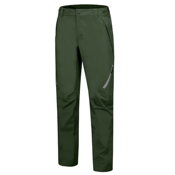 Little Donkey Andy Men's High-Performance Waterproof Rain Pants Lightweight Breathable Golf Hiking Pants Deep Green Size M