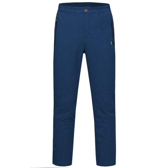 Little Donkey Andy Men's Hiking Snow Pants, Fleece Lined Ski Pants Softshell Pants Windproof& Water Resistant Size L