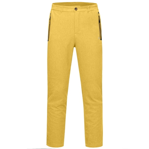 Little Donkey Andy Men's Hiking Snow Pants, Fleece Lined Ski Pants Softshell Pants Windproof& Water Resistant Size XL