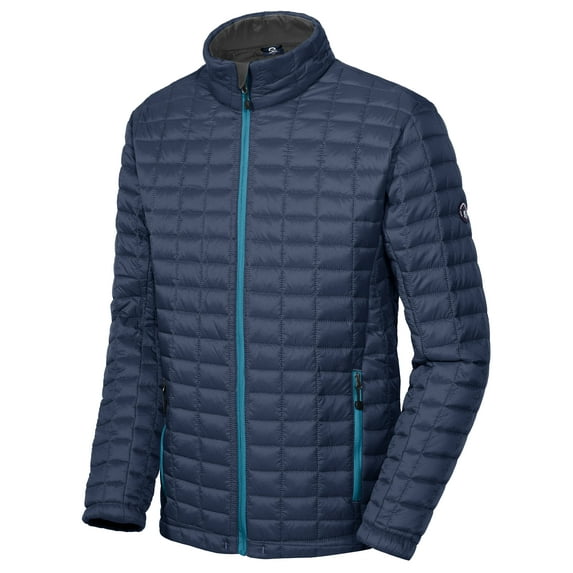 Little Donkey Andy Men's Insulated Hiking Jacket, Quilted Puffer Jacket with Synthetic Insulation Deep Blue L