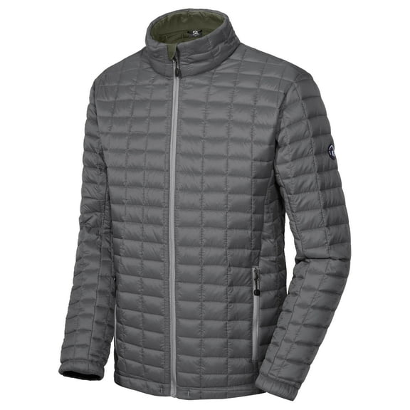 Little Donkey Andy Men's Insulated Hiking Jacket, Quilted Puffer Jacket with Synthetic Insulation Grey M