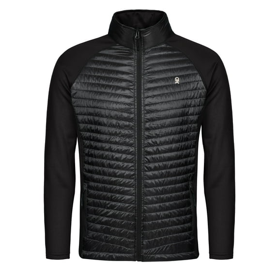 Little Donkey Andy Men's Insulated Running Puffer Jacket, Thermal Hybrid Hiking Jacket Black/Black Size S