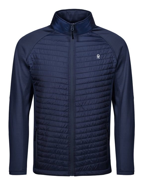 Men's Insulated Running Warm Jacket, Thermal Hybrid Hiking Jacket Dark Blue Size M
