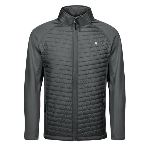 Little Donkey Andy Men's Insulated Running Warm Jacket, Thermal Hybrid Hiking Jacket Gray Size L