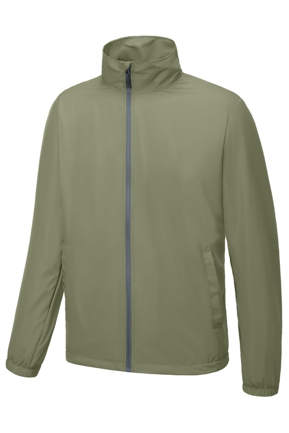 Men’s Lightweight Breathable Running Golf Windbreaker Jacket Full Zip Windproof Water-resistant UPF50+ Sage L
