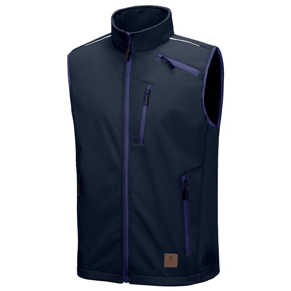 Little Donkey Andy Men's Lightweight Fleece Lined Softshell Vest Windproof Sleeveless Jacket for Hiking Travel Golf Dark Blue 2XL