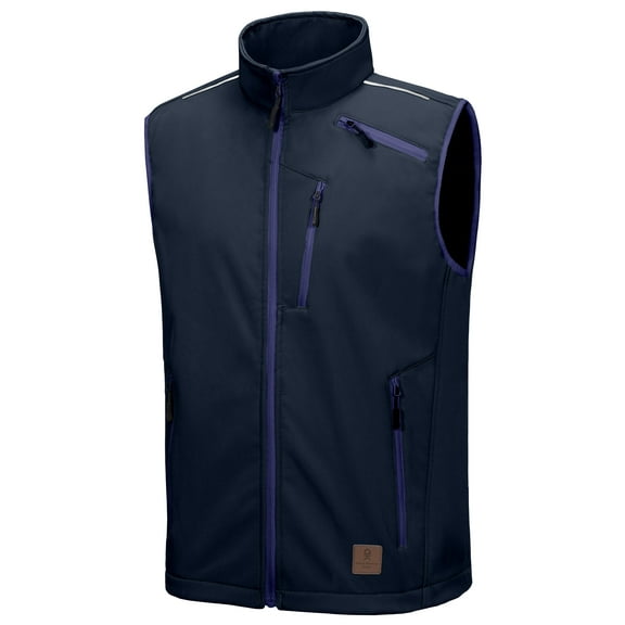 Little Donkey Andy Men's Lightweight Fleece Lined Softshell Vest Windproof Sleeveless Jacket for Hiking Travel Golf Dark Blue L