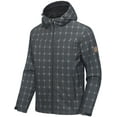 thumbnail image 1 of Little Donkey Andy Men's Lightweight Fleece Lined Water Repellent Jackets Hooded Windproof Jackets for Hiking Outdoor Black Plaid XL, 1 of 7